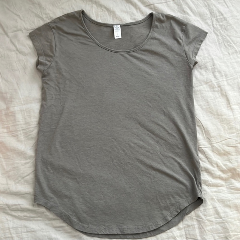 Grey Scoop Neck Alternative Apparel T-Shirt S
